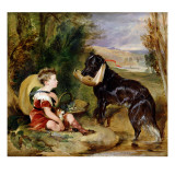 Hours of Innocence: Lord Alexander Russell Son of the 6th Duke of Bedford with His Dog Giclee Print by Edwin Henry Landseer