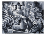 Oliver Cromwell and His Roundheads Search a House for Royalists Giclee Print by Paul Rainer