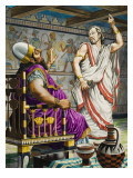 Ehud Holding the Dagger with Which He Will Kill the Moabite King Eglon reproduction procédé giclée par Peter Jackson