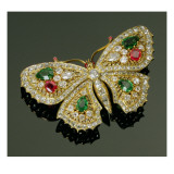Late Victorian Multi-Gem Set Butterfly Brooch, C.1880 Giclee Print by English School 