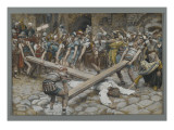 Simon the Cyrenian Compelled to Carry the Cross with Jesus reproduction procédé giclée par James Jacques Joseph Tissot