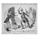 The Attempted Assassination of General Andrew Jackson Reproduction procédé giclée par American School 
