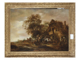 Riders Refreshing Themselves Outside an Inn, with Other Figures and a Horse and Cart Giclee Print by Isaac Van Ostade