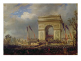 Fete De La Fraternite at the Arc De Triomphe, Place De L'Etoile, Paris Om 20th April 1848 Giclee Print by Hippolyte Victor Valentin Sebron