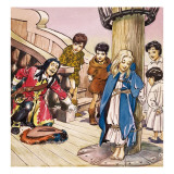 Wendy Tied to the Mast, Illustration from 'Peter Pan' by J.M. Barrie reproduction procédé giclée par Nadir Quinto