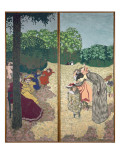 The Public Gardens: Young Girls Playing and the Interrogation, 1894 Giclee Print by Edouard Vuillard