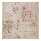 W.3V Roughly Sketched Designs for Furniture and Decorations Giclee Print by Michelangelo Buonarroti 