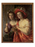 An Arcadian Double Portrait of Two Ladies as Shepherdesses Lámina giclée por Gerrit van Honthorst An Arcadian Double Portrait of Two Ladies as Shepherdesses Lámina giclée por Gerrit van Honthorst