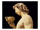 The Drunkenness of Bacchus, Detail of His Head, Sculpture by Michelangelo Buonarroti Giclee Print by Michelangelo Buonarroti 
