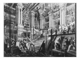 Building of the Great Staircase, Opera, Paris Giclee Print by Auguste Victor Deroy