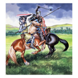 Robert the Bruce, King of Scotland About to Kill Sir Henry De Bohum Giclee Print by Ron Embleton