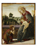 The Madonna and Child with the Young St. John the Baptish in a Landscape reproduction procédé giclée par Sandro Botticelli