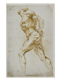 Anatomical Study: a Nude Striding to the Right, His Hands Behind His Back reproduction procédé giclée par Rubens 