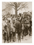 Warwickshire Farm Labourers' Strike: Meeting at Whitnash, 1872 Giclee Print by William Rainey