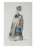 Walking Dress, Fashion Plate from Ackermann's Repository of Arts Impressão giclée por English School