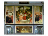 Triptych, Left Panel, Philipp Melanchthon Performs a Baptism Assisted by Martin Luther Lámina giclée por Lucas Cranach the Elder