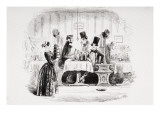 Mr. Guppy's Entertainment, Illustration from 'Bleak House' by Charles Dickens Giclee-trykk av Hablot Knight Browne Mr. Guppy's Entertainment, Illustration from 'Bleak House' by Charles Dickens Giclee-trykk av Hablot Knight Browne
