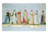 Dresses and Costumes in Vogue During the French Revolution Giclee Print by Pierre Antoine Lesueur