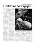 Can Man Be Landed on Mars, Front Page of 'The Children's Newspaper', October 1951 Giclee Print by English School 
