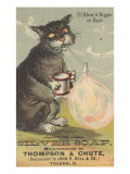 I'Ll Blow it Bigger or Bust', Advertisement for Silver Soap, C.1880 Giclee-vedos tekijänä American School I'Ll Blow it Bigger or Bust', Advertisement for Silver Soap, C.1880 Giclee-vedos tekijänä American School
