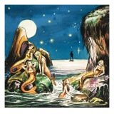 Peter and the Mermaids, Illustration from 'Peter Pan' by J.M. Barrie Giclee Print by Nadir Quinto