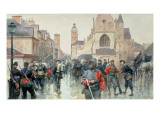 A Gathering of the Garibaldini and French Troops at Tours Giclee Print by Ludovico Marchetti