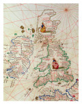 The Kingdoms of England and Scotland, from an Atlas of the World in 33 Maps, Venice Reproduction procédé giclée par Battista Agnese