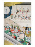 Scene of Japanese Popular Theatre During the Genroku Period reproduction procédé giclée par Hishigawa Moronobu