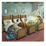 Wendy, Michael and John Sleeping, Illustration from 'Peter Pan' by J.M. Barrie Reproduction procédé giclée par Nadir Quinto