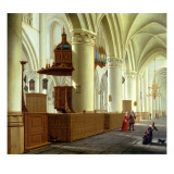 Views of the North and South Aisles of the Church of St. Bavo, Haarlem Giclée-Druck von Isaac van Nickele