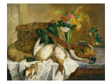 Still Life of Ducks, Pheasant and Flowers, 1855 Giclee Print by Emily Stannard