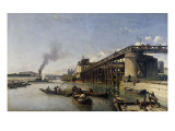 View of Paris, the Seine or L'Estacade, 1853 Giclee Print by Johan-Barthold Jongkind