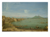 View of Naples from the Bay with Mt. Vesuvius Giclee Print by Antonio Joli