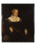 Portrait of a Lady, Three-Quarter Length, Holding a Mandolin Giclee Print by Jacopo Robusti Tintoretto