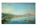 Naples from the Bay, with Mt. Vesuvius in the Background Giclee Print by Antonio Joli