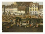 The New Market in Berlin with the Marienkirche C.1770 Giclee Print by Carl Traugott Fechhelm