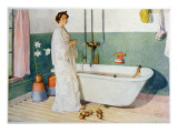 Bathroom Scene - Lisbeth, Pub. in 'Lasst Licht Hinin' Reproduction procédé giclée par Carl Larsson