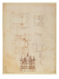 Studies for Architectural Composition in the Form of a Triumphal Arch, C.1516 reproduction procédé giclée par Michelangelo Buonarroti 