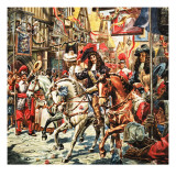 Story of Our Capital: Plague over London. Charles Ii. Giclee Print by C.l. Doughty