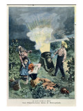 Experimenting with a Cannon to Prevent Hail Damaging Vines reproduction procédé giclée par Adolphe Crespin