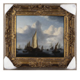 A Seascape with a States Yacht and Other Shipping in a Calm, 1654 Impressão giclée por Willem Van De, The Younger Velde A Seascape with a States Yacht and Other Shipping in a Calm, 1654 Impressão giclée por Willem Van De, The Younger Velde