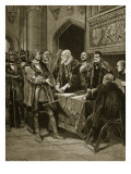 Lord Thomas Fitzgerald Throws Down His Sword Giclee Print by Richard Caton Woodville II