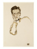 Portrait of the Art Dealer, Paul Wengraf, 1917 reproduction procédé giclée par Schiele 