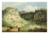 View of the Temple of Diana, Nemi, with a Shepherd in the Foreground, 1785 Lámina giclée por Thomas Jones