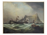 Neptune, Towing the Victory into Gibraltar Harbour after the Battle of Trafalgar Giclee Print by William Clarkson Stanfield