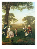 The Clavey Family in their Garden at Hampstead Giclee Print by Arthur Devis