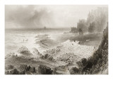 The Giant's Causeway from Above, County Antrim, Northern Ireland reproduction procédé giclée par William Henry Bartlett