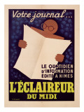 Poster Advertising 'L'Eclaireur Du Midi' Newspaper, C.1939 Giclee-trykk av J.M. Bompard