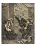 A Drama of Alcoholism, from 'Le Petit Parisien', 29th March 1891 Lámina giclée por Beltrand and Clair-Guyot, E. Dete