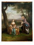 Portrait of a Couple, Possibly Daniel and Mary Swaine of Leverington Hall Giclee Print by Arthur Devis